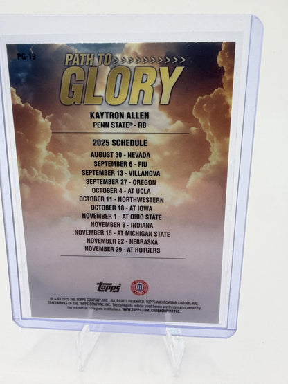 2025 Bowman Chrome Kaytron Allen Path To Glory Insert Card #PG-19 Penn State