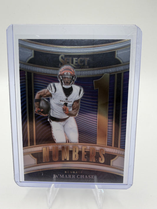 2025 Panini Select Ja'Marr Chase Numbers Insert Card #3 Bengals All-Pro
