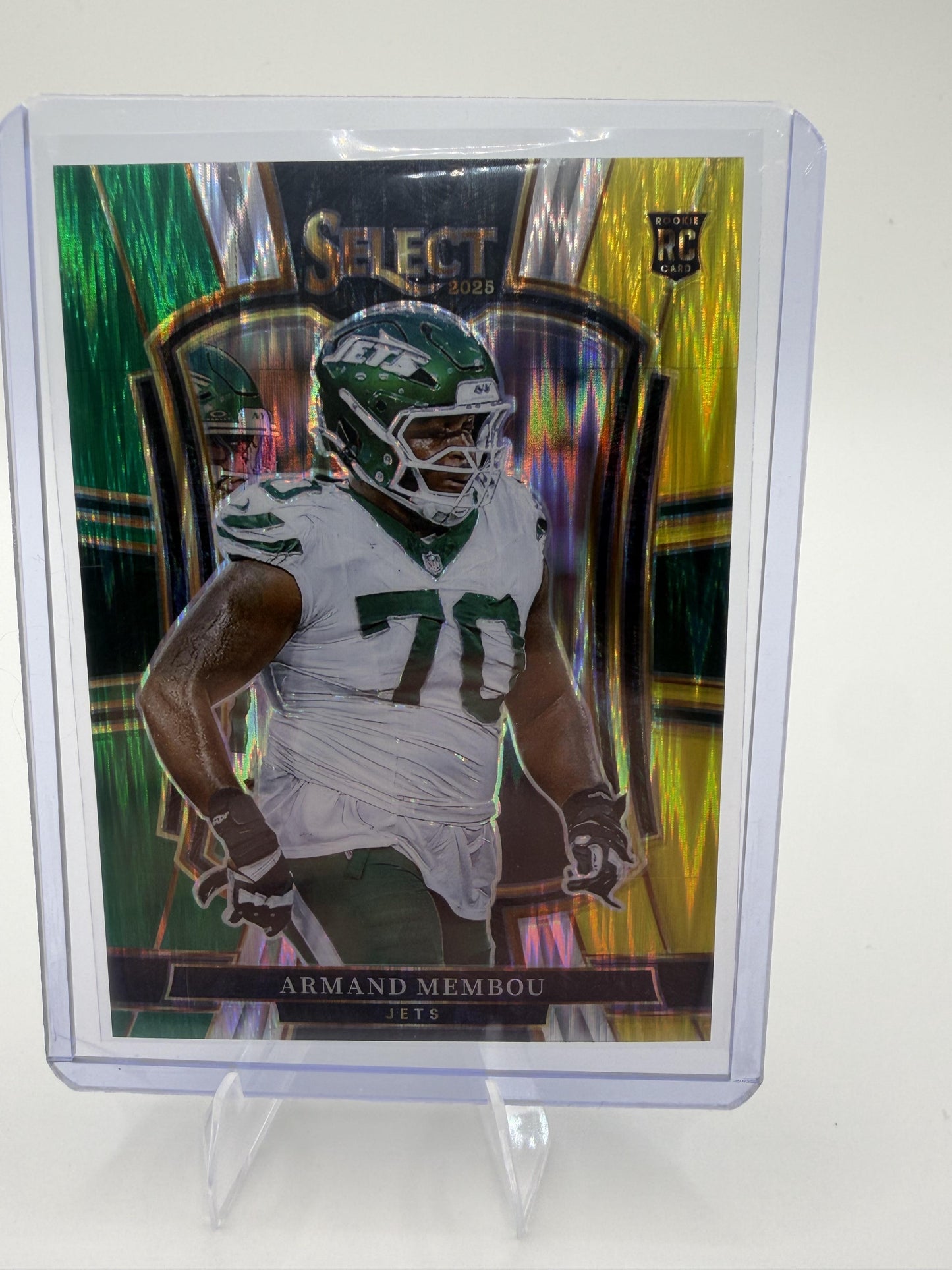 2025 Panini Select Armand Membou Rookie RC Card #176 Jets Premier Level Prizm