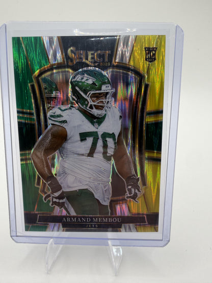 2025 Panini Select Armand Membou Rookie RC Card #176 Jets Premier Level Prizm