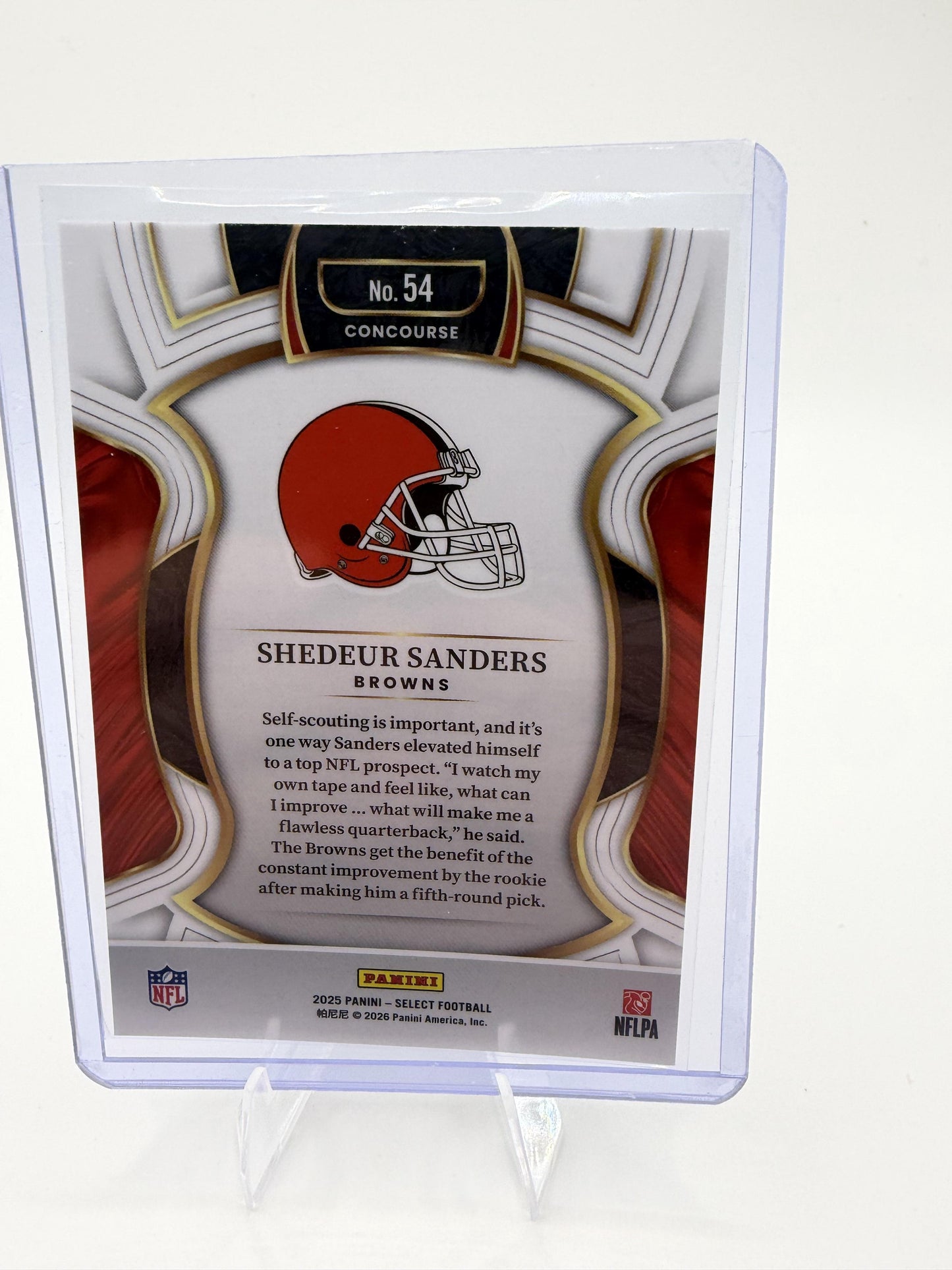 2025 Panini Select Shedeur Sanders Rookie RC Card #54 Browns Concourse