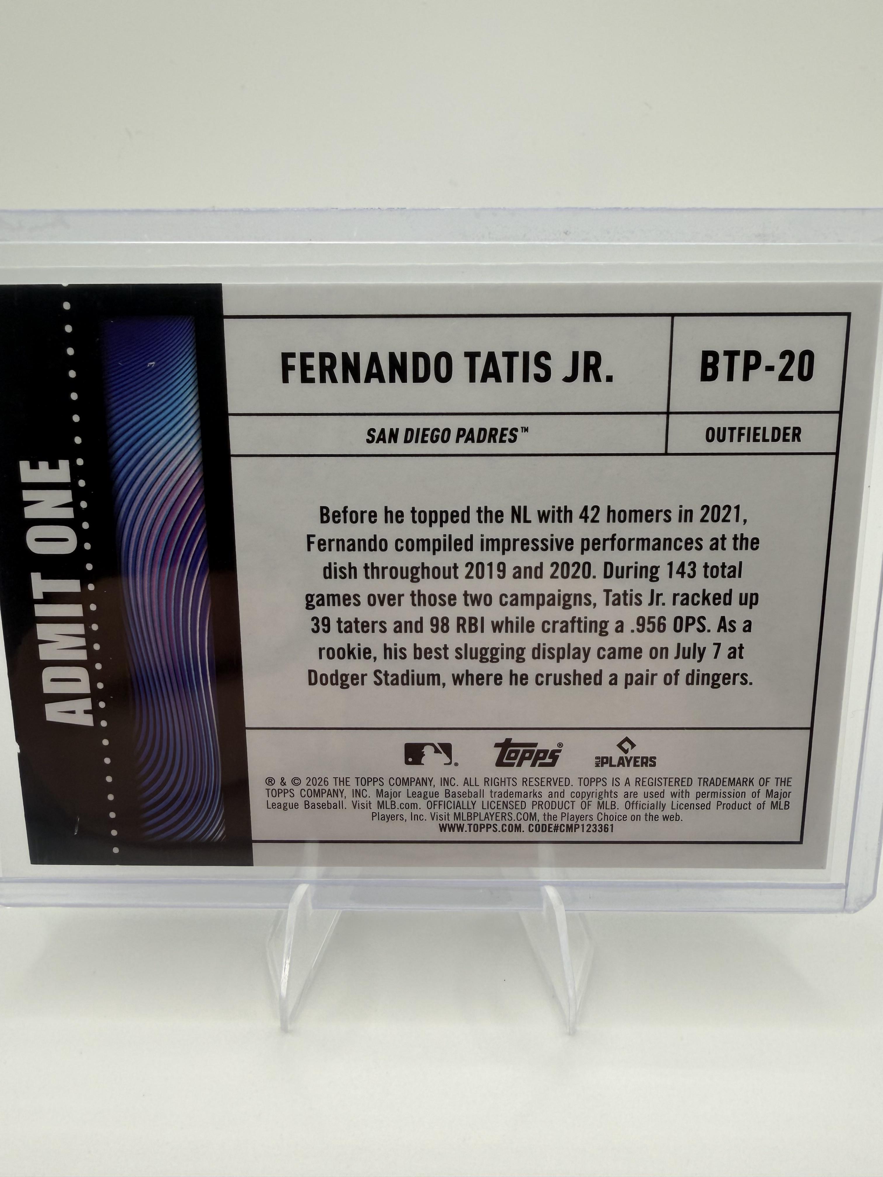 2026 Topps Fernando Tatis Jr. Card Big Ticket Players