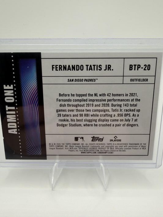 2026 Topps Fernando Tatis Jr. Card Big Ticket Players