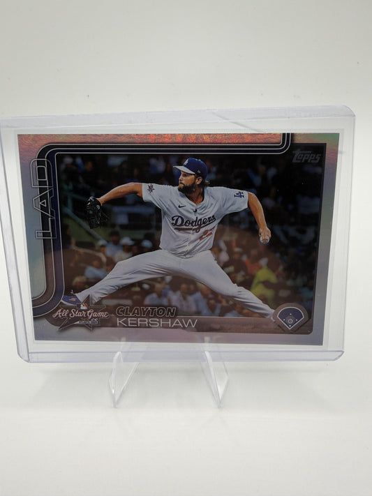 2025 Topps Update Clayton Kershaw All-Star Game Card #ASG-50 Rainbow Foil
