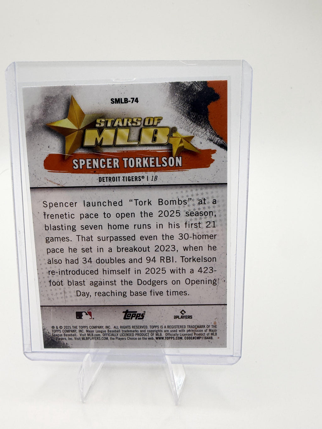 2025 Topps Update Spencer Torkelson Stars of MLB Insert Card #SMLB-74 Tigers