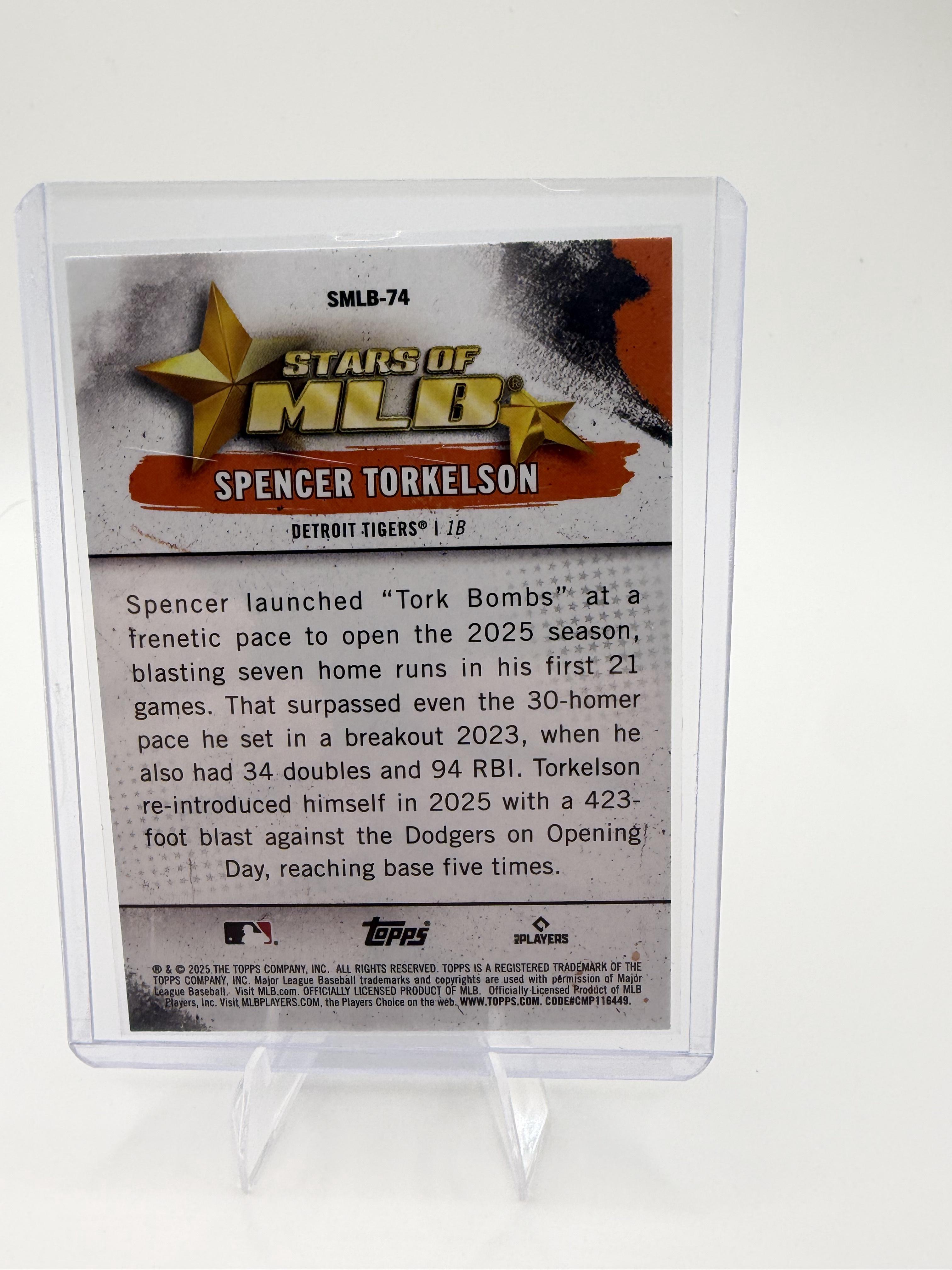 2025 Topps Update Spencer Torkelson Stars of MLB Insert Card #SMLB-74 Tigers