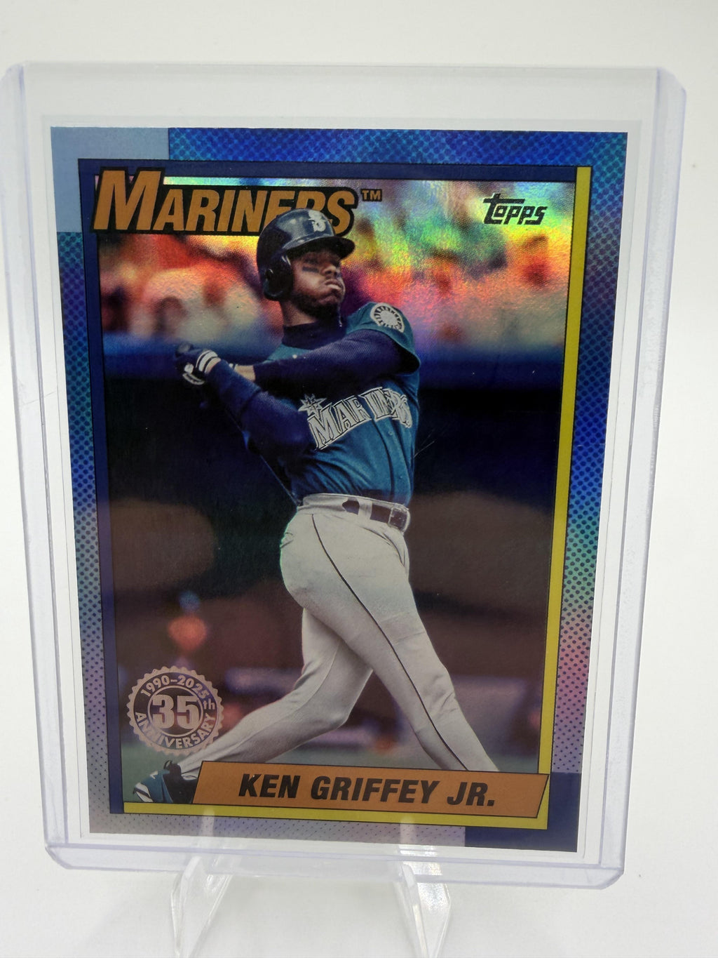 2025 Topp Ken Griffey Jr. Card #U90-47 1990 35th Anniversary Rainbow Foil