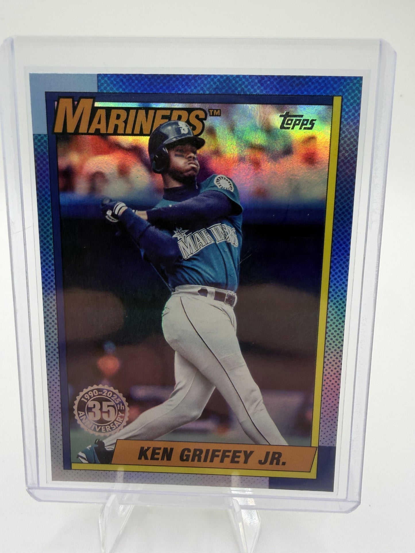 2025 Topp Ken Griffey Jr. Card #U90-47 1990 35th Anniversary Rainbow Foil