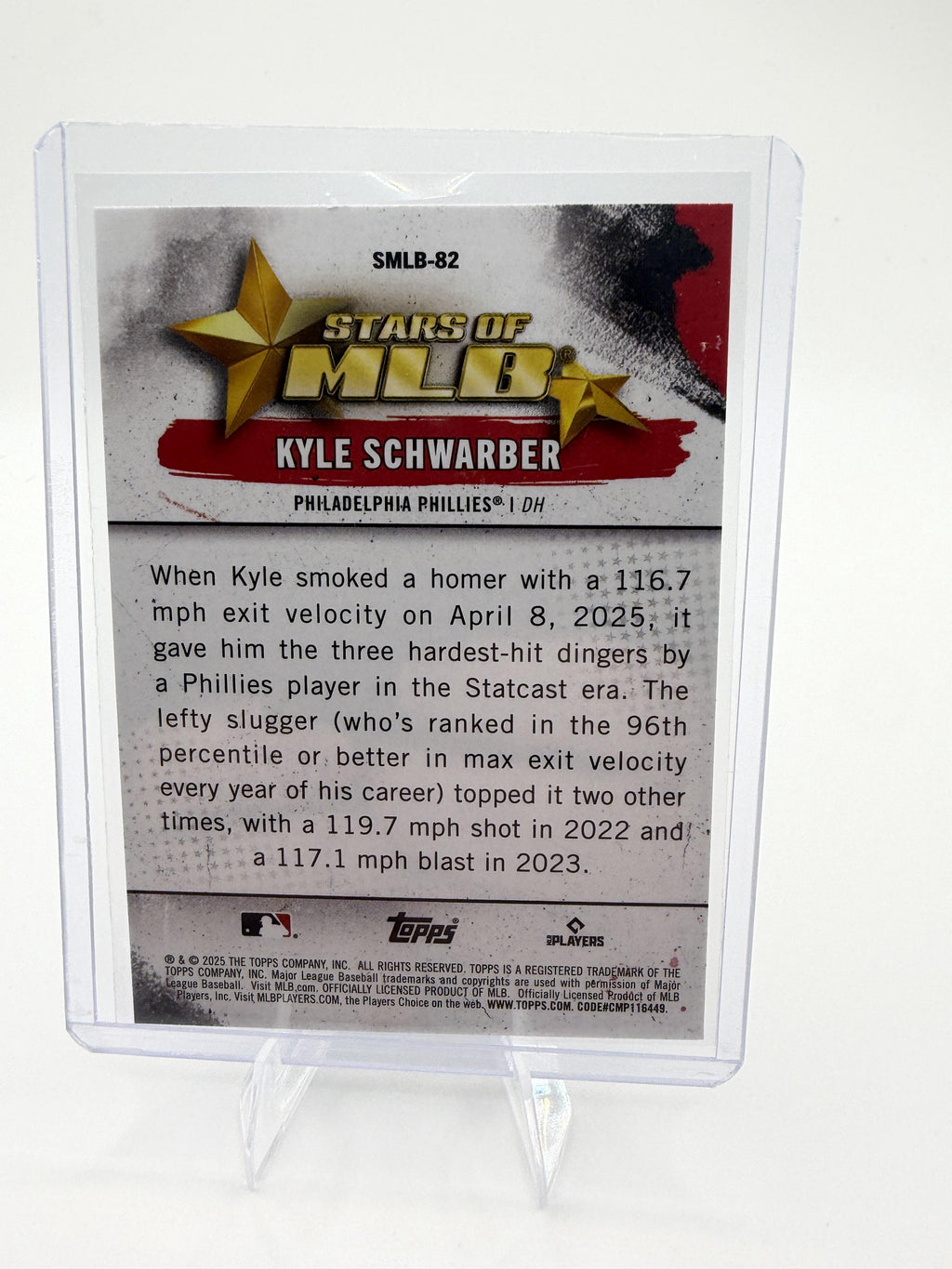 2025 Topps Update Kyle Schwarber Card #SMLB-82 Stars of MLB Phillies