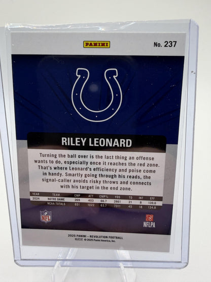 2025 Panini Revolution Riley Leonard RC Card #237 Colts Rookie QB