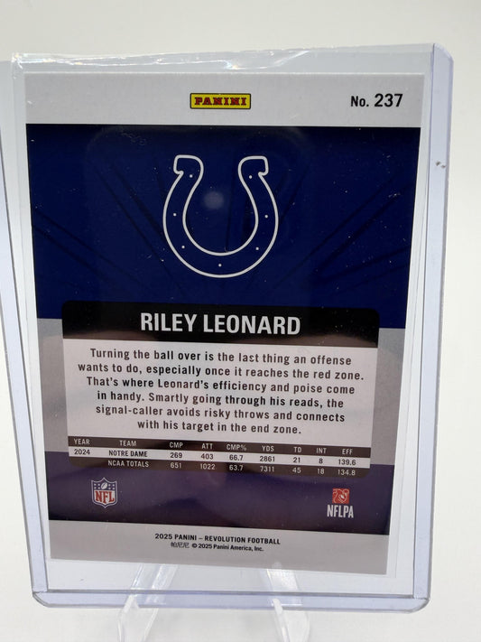 2025 Panini Revolution Riley Leonard RC Card #237 Colts Rookie QB