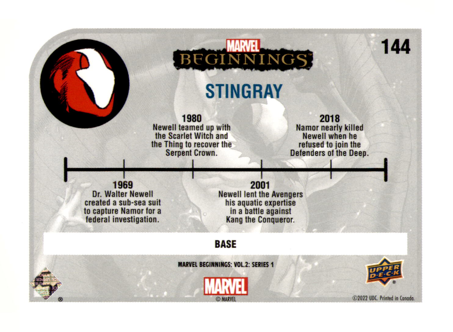 2022 Upper Deck  Marvel Beginnings Volume 2, Series 1 Stingray Card
