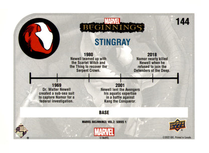 2022 Upper Deck  Marvel Beginnings Volume 2, Series 1 Stingray Card
