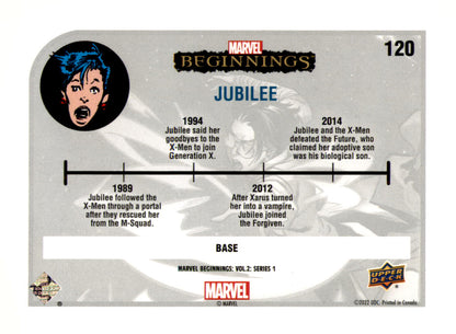 2022 Upper Deck  Marvel Beginnings Volume 2, Series 1 Jubilee Card