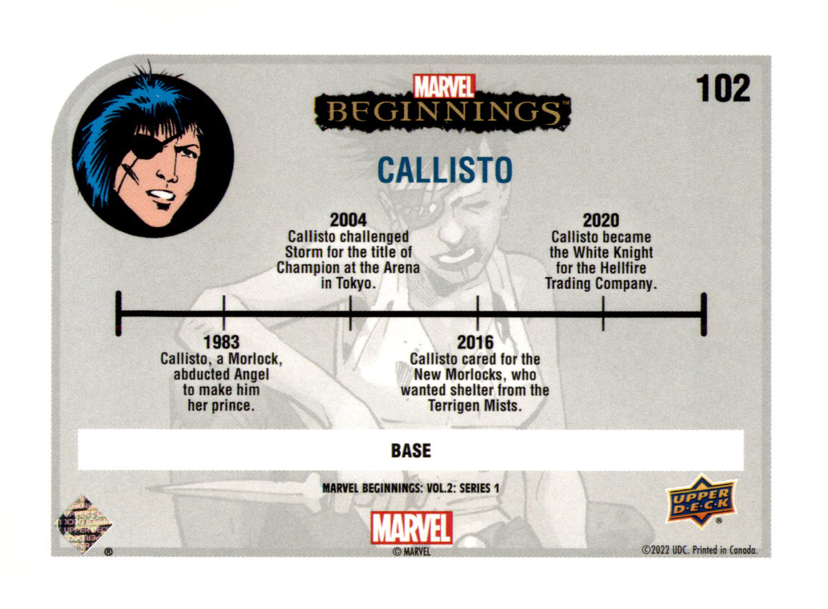 2022 Upper Deck  Marvel Beginnings Volume 2, Series 1 Callisto Card