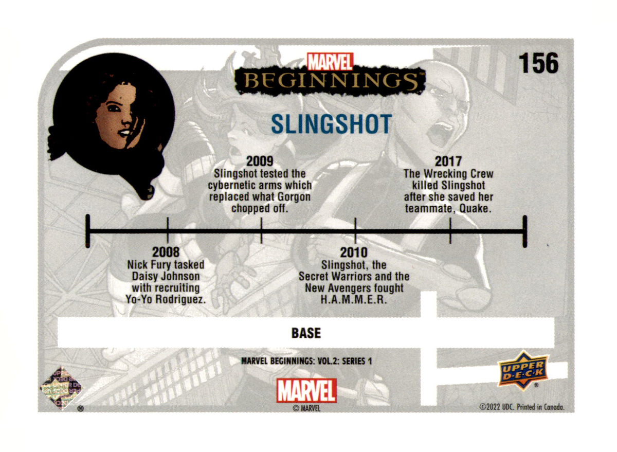 2022 Upper Deck Marvel Beginnings Volume 2, Series 1 Slingshot Card Blue Border