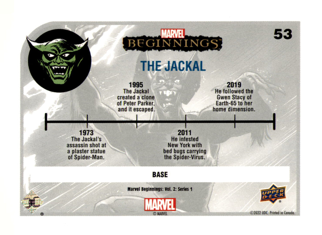 2022 Upper Deck Marvel Beginnings Volume 2, Series 1 The Jackal Card