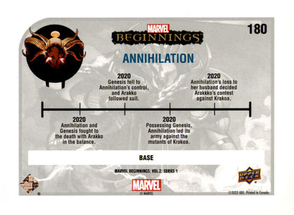 2022 Upper Deck  Marvel Beginnings Volume 2, Series 1 Annihilation Card