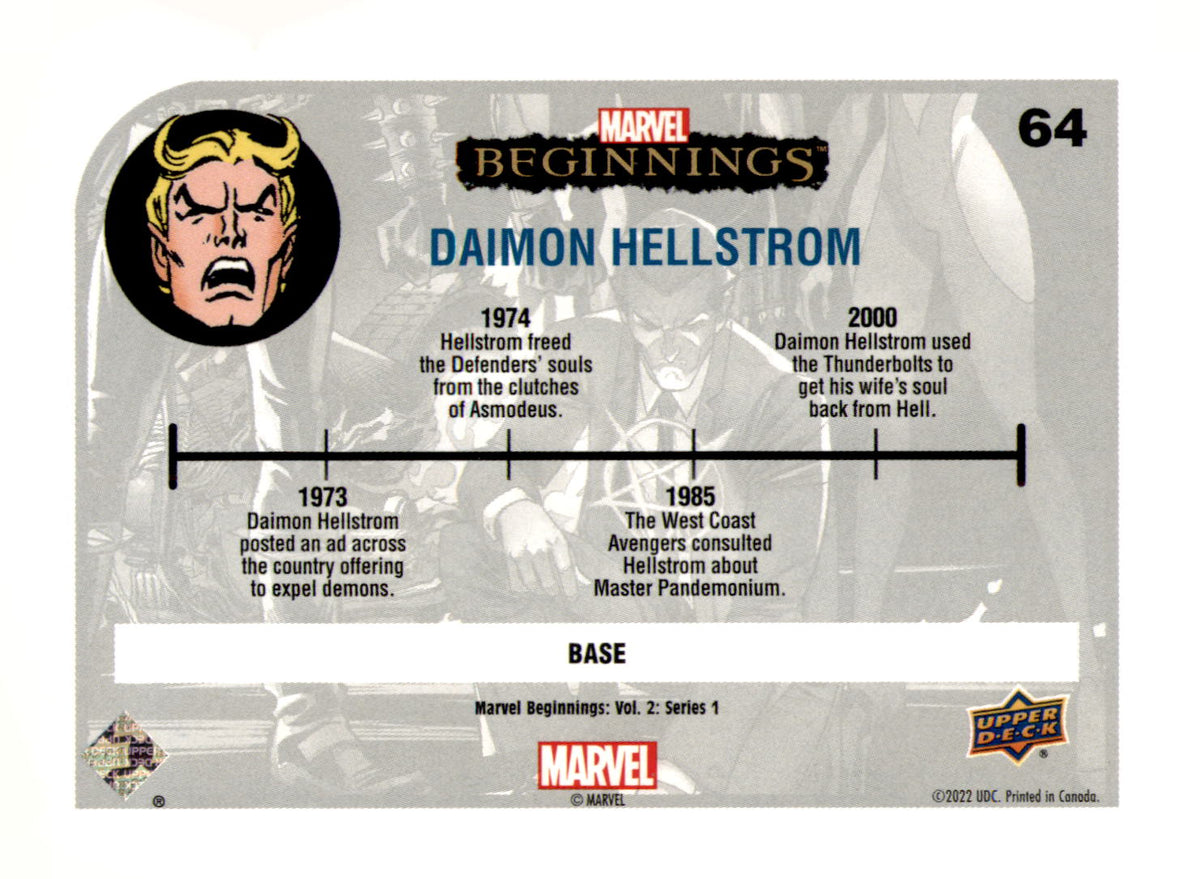 2022 Upper Deck  Marvel Beginnings Volume 2, Series 1 Daimon Hellstrom Card