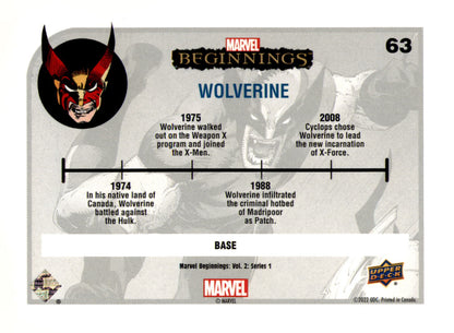 2022 Upper Deck Marvel Beginnings Volume 2, Series 1 Wolverine Card