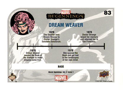 2022 Upper Deck  Marvel Beginnings Volume 2, Series 1 Dream Weaver Card