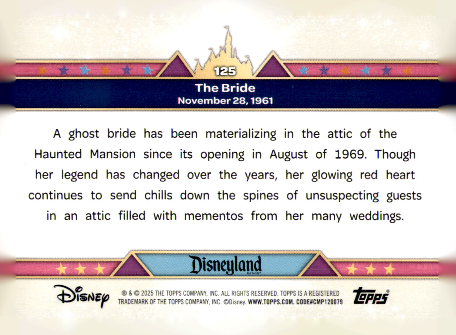 2025 Topps Disneyland 70th Anniversary The Bride Card