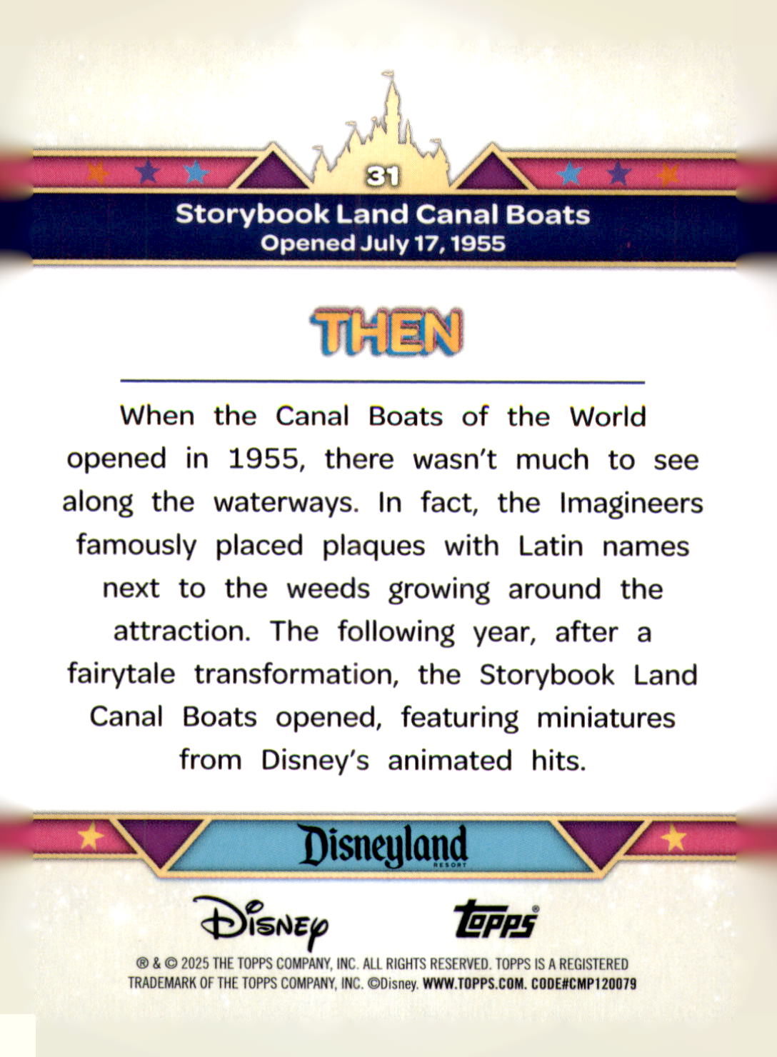 2025 Topps Disneyland 70th  Storybook Land Canal Boats Card