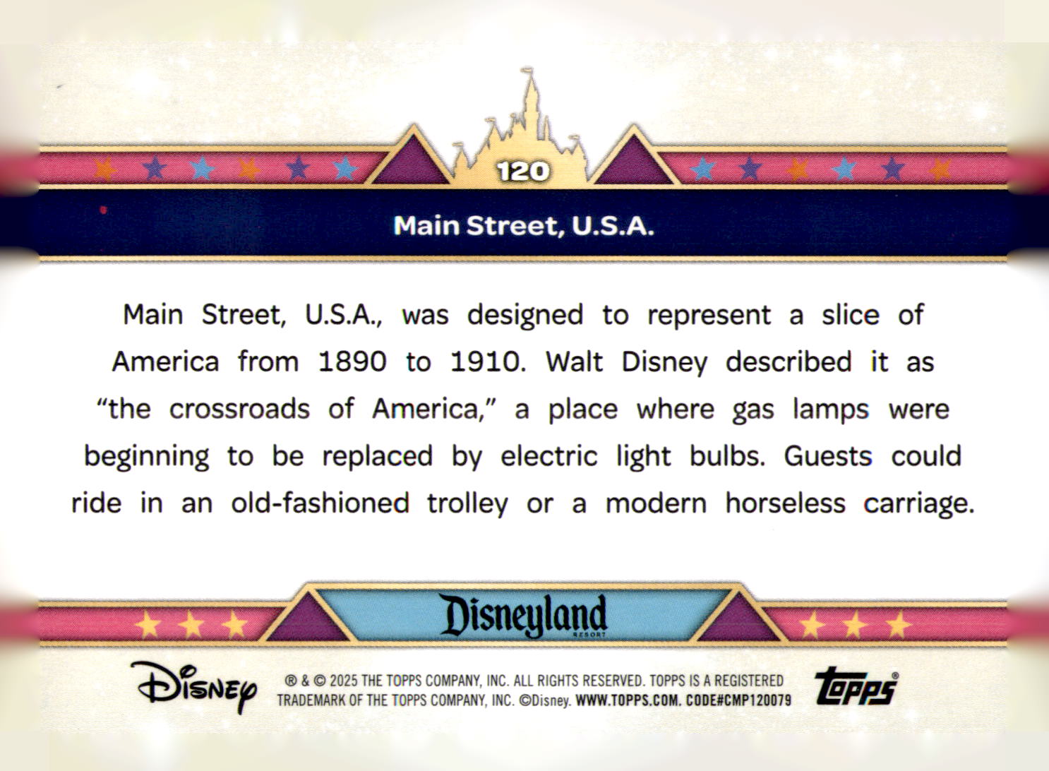 2025 Topps Disneyland 70th Anniversary Main Street, U.S.A. Card