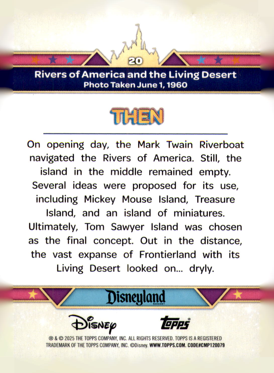 2025 Topps Disneyland 70th Anniversary Rivers of America Then & Now #20 Disney