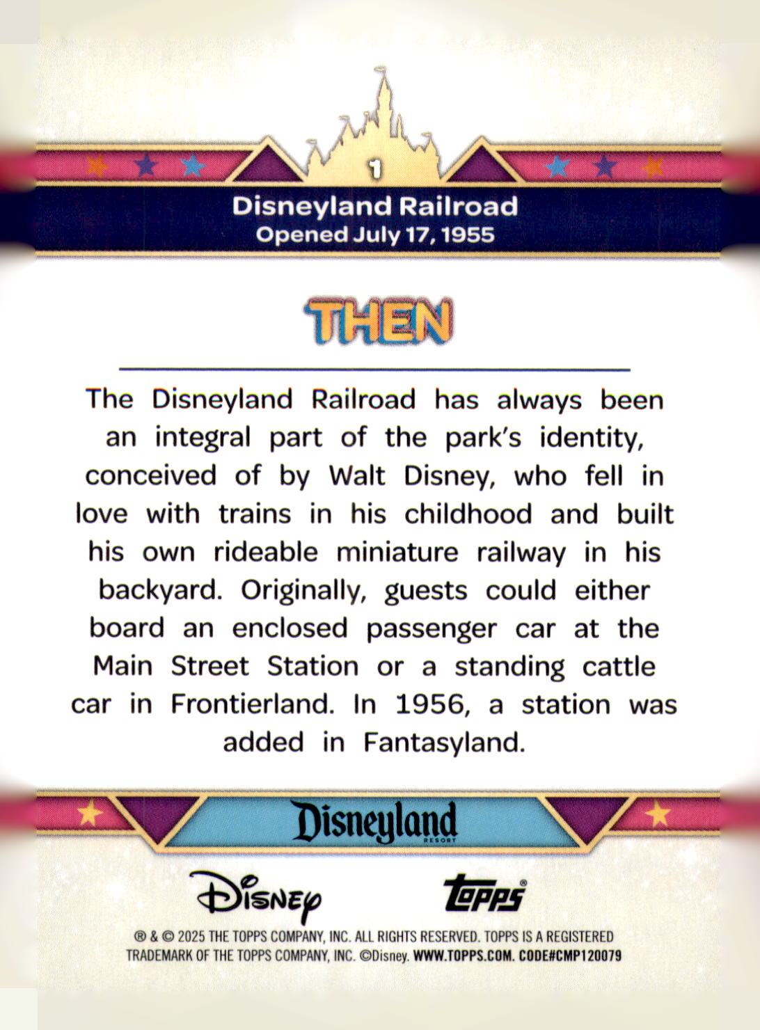 2025 Topps Disneyland 70th Anniversary Disneyland Railroad Card