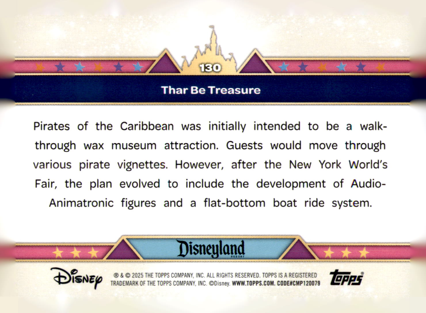 2025 Topps Disneyland 70th Anniversary Thar Be Treasure Card