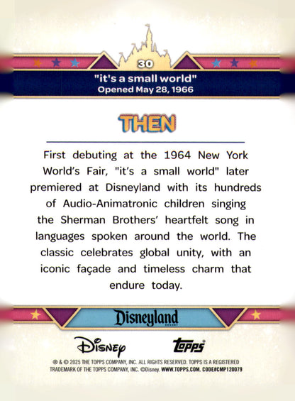 2025 Topps Disneyland 70th Anniversary "it's a small world" Card