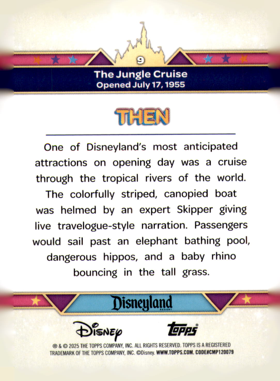 2025 Topps Disneyland 70th Anniversary The Jungle Cruise Then & Now #9 Disney