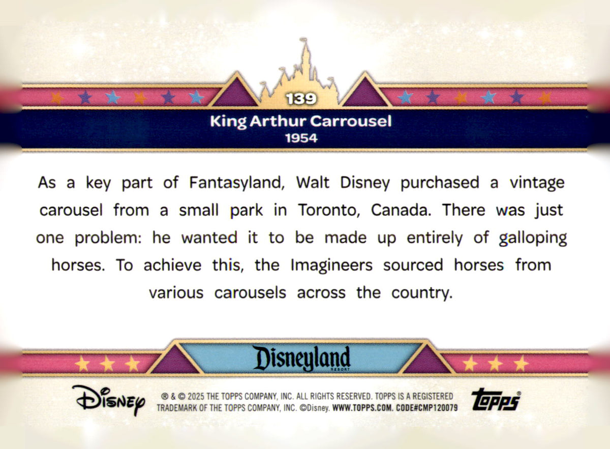 2025 Topps Disneyland 70th Anniversary King Arthur Carrousel Card