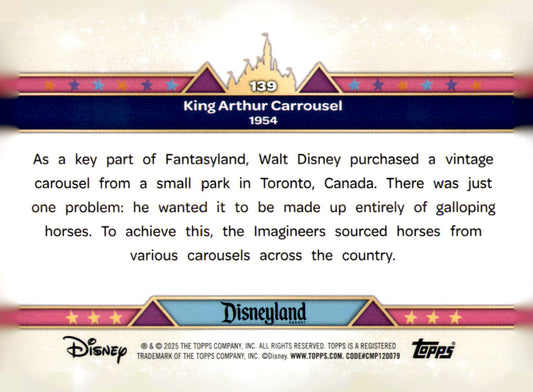 2025 Topps Disneyland 70th Anniversary King Arthur Carrousel Card