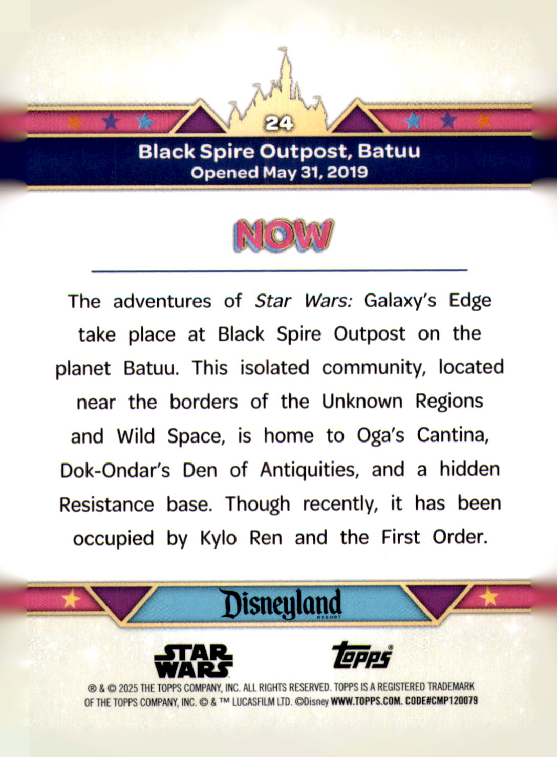 2025 Topps Disneyland 70th Black Spire Outpost Batuu Star Wars #24
