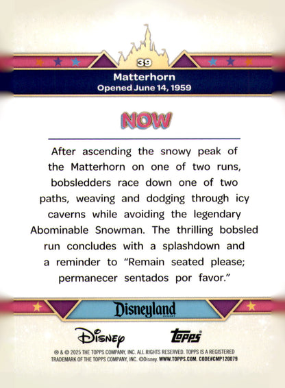 2025 Topps Disneyland 70th Anniversary Matterhorn Card