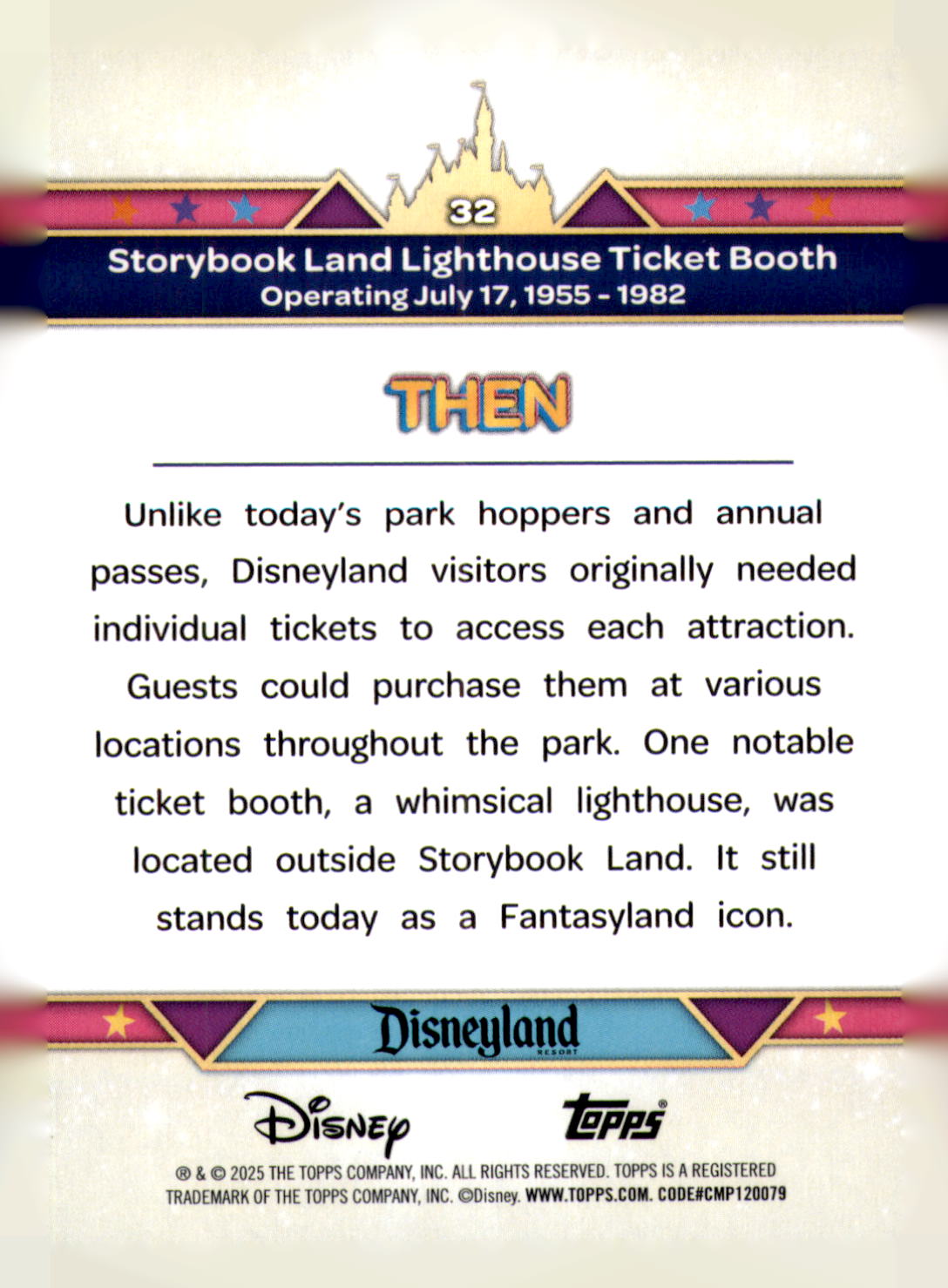 2025 Topps Disneyland 70th  Storybook Land Lighthouse Ticket Booth Card