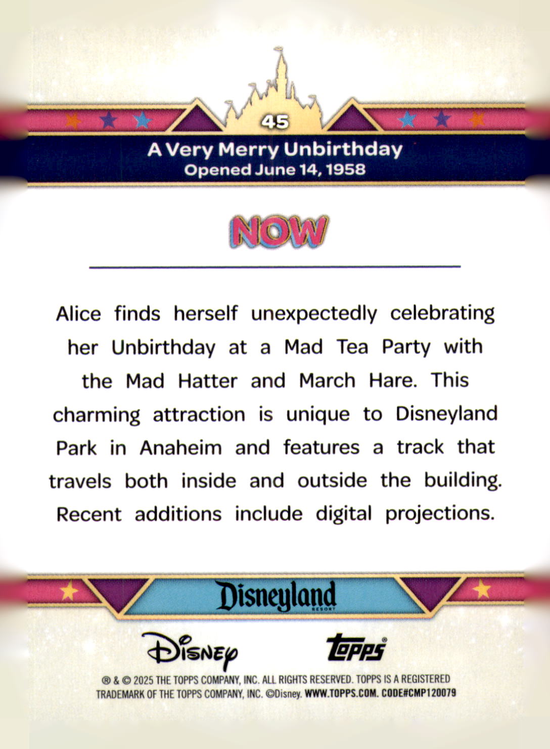 2025 Topps Disneyland 70th Anniversary A Very Merry Unbirthday Card