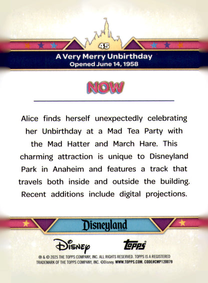 2025 Topps Disneyland 70th Anniversary A Very Merry Unbirthday Card