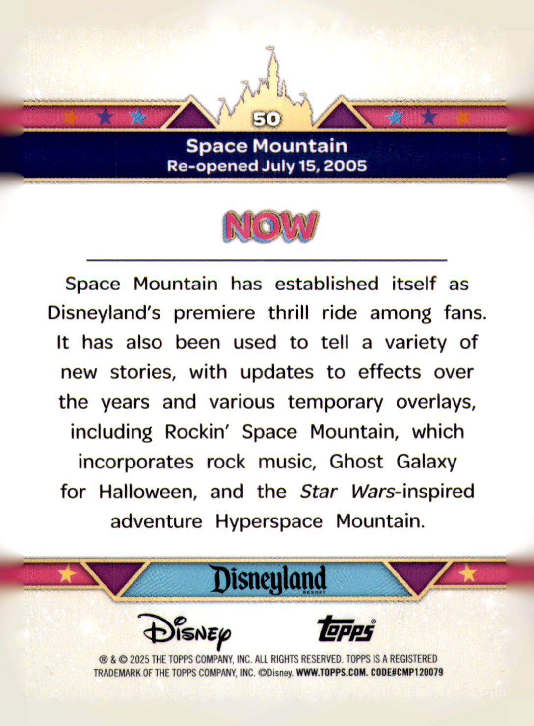 2025 Topps Disneyland 70th Anniversary Space Mountain Card