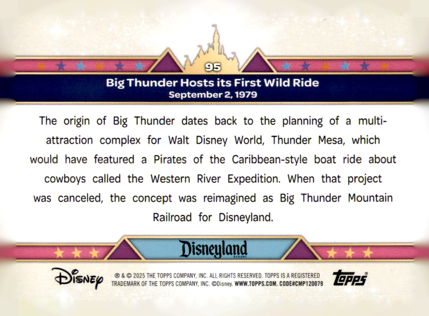 2025 Topps Disneyland 70th Big Thunder Hosts its First Wild Ride Card