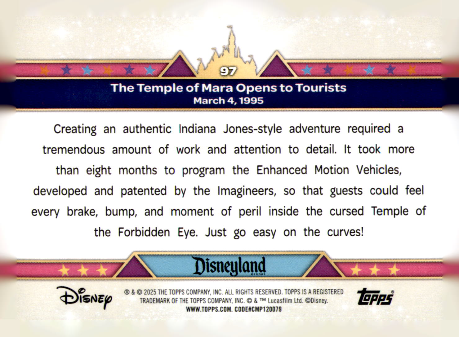 2025 Topps Disneyland 70th The Temple of Mara Opens to Tourists Card