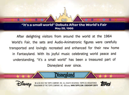 2025 Topps Disneyland 70th it's a small world Debuts After the World's Fair