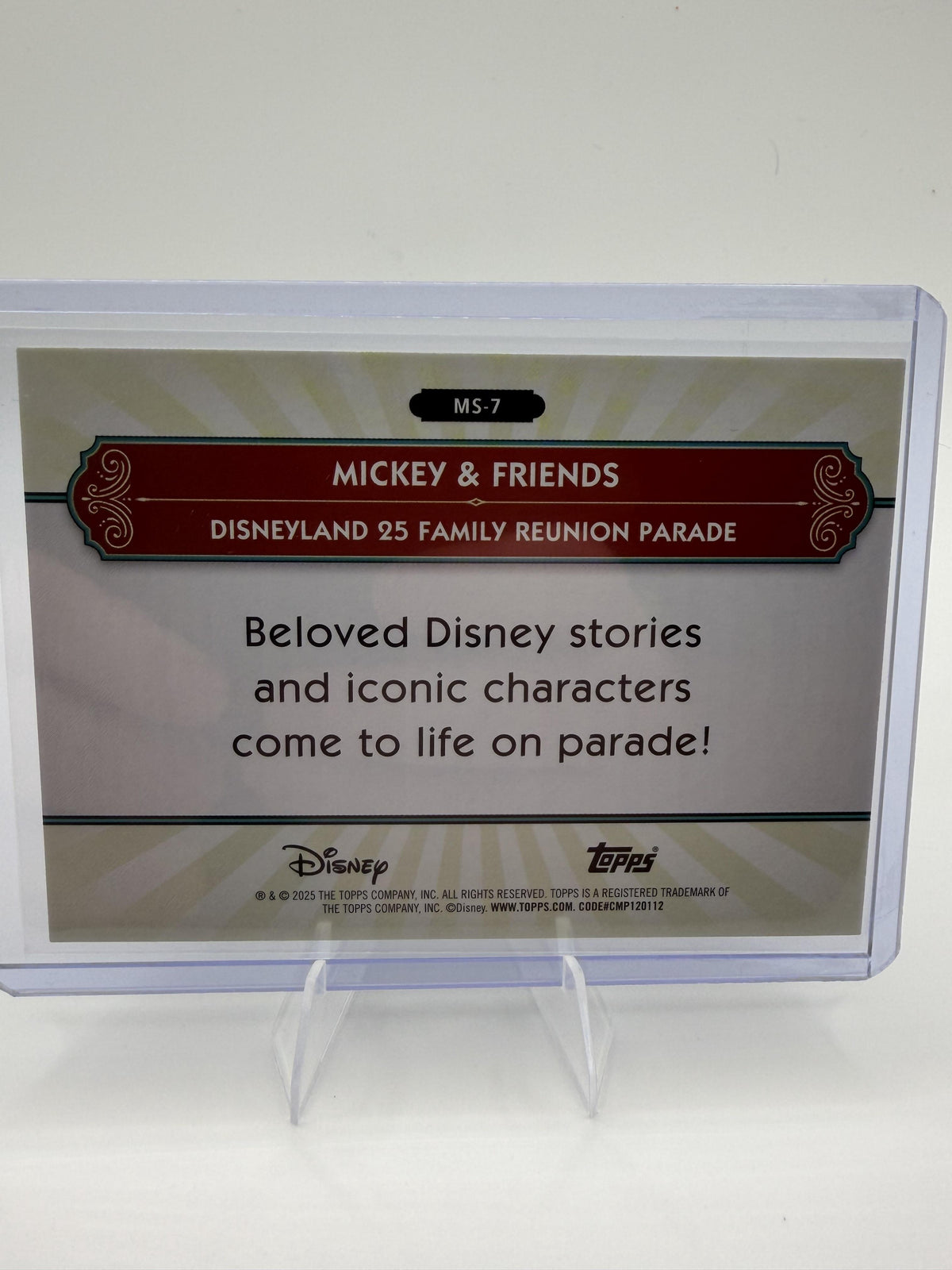 2025 Topps Disneyland 70th Mickey & Friends MS-7 Rainbow Foil Parade Card