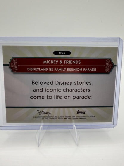 2025 Topps Disneyland 70th Mickey & Friends MS-7 Rainbow Foil Parade Card