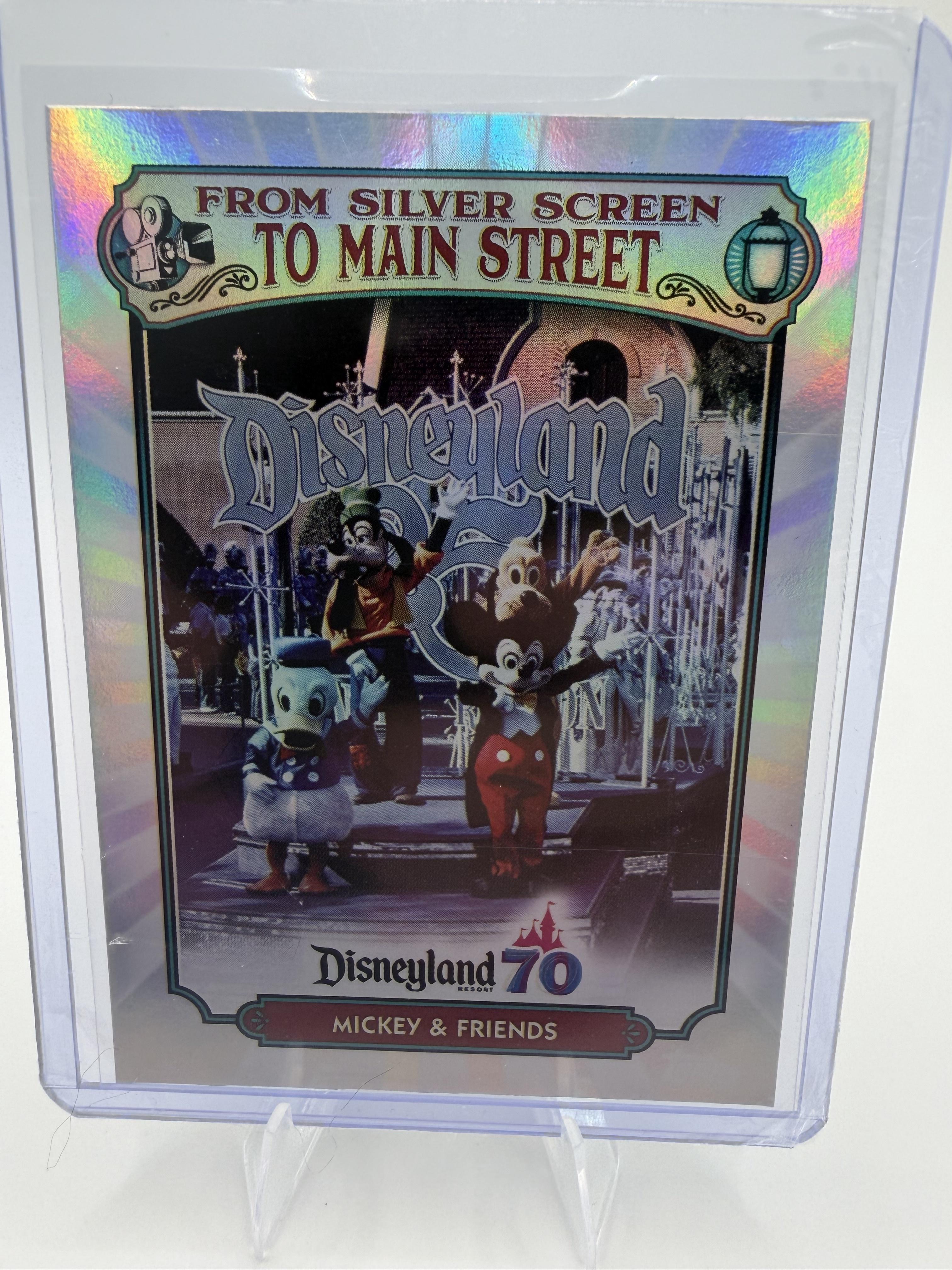 2025 Topps Disneyland 70th Mickey & Friends MS-7 Rainbow Foil Parade Card