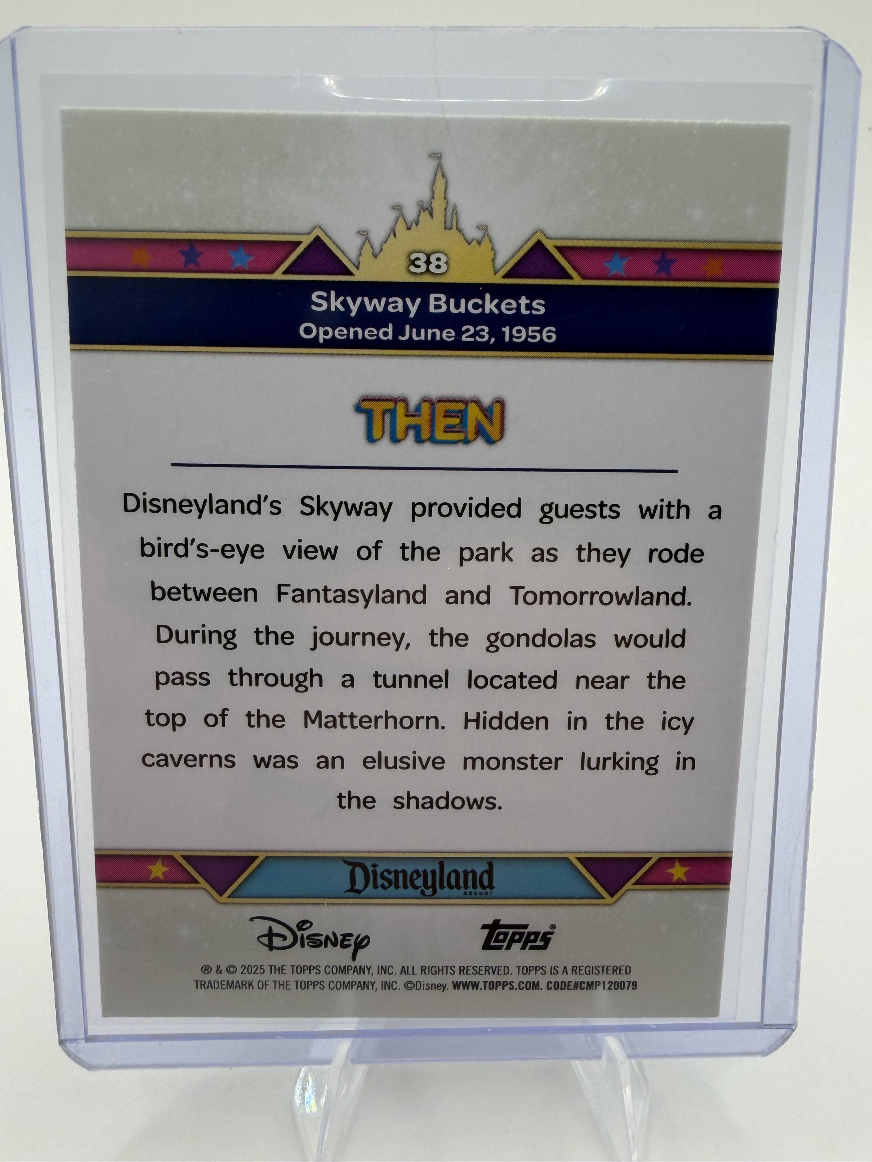 2025 Topps Disneyland 70th Anniversary Skyway Buckets #38 Rainbow Foil Then