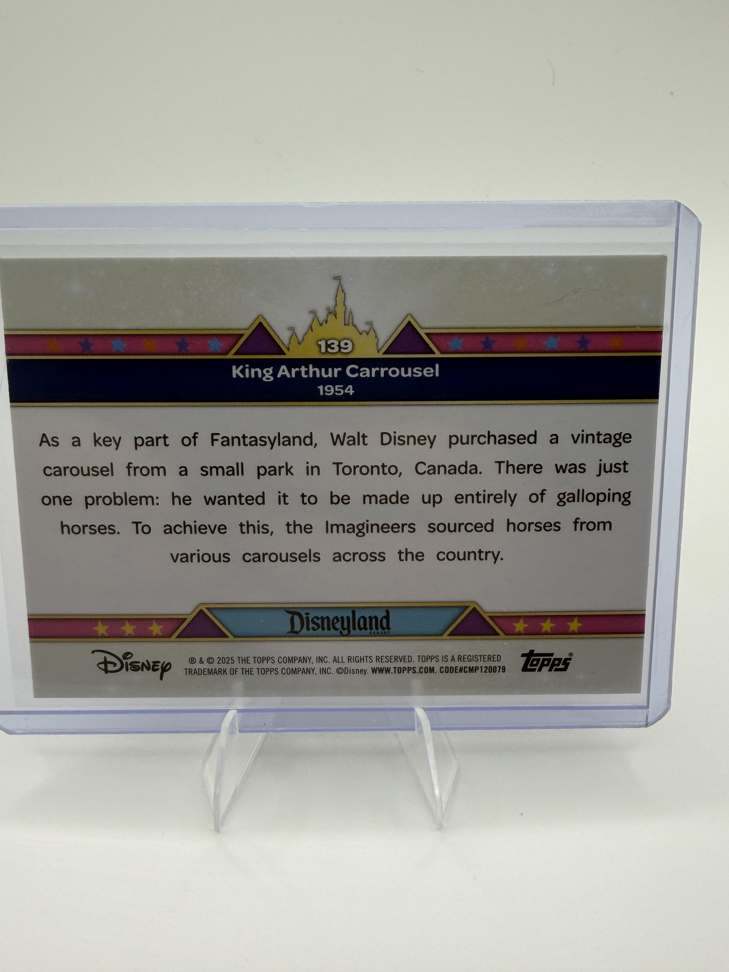 2025 Topps Disneyland 70th King Arthur Carrousel #139 Purple Glitter Foil Rare