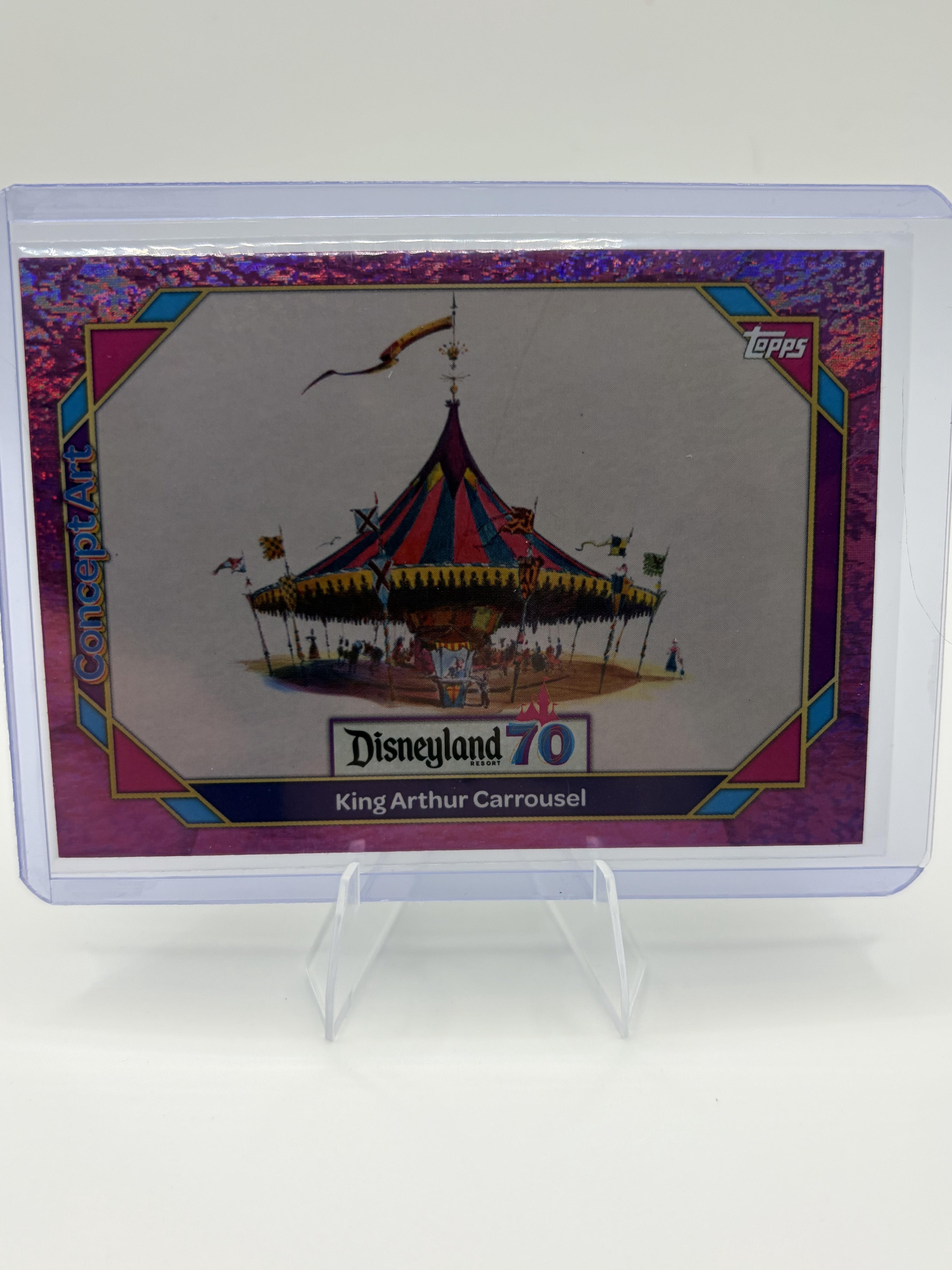 2025 Topps Disneyland 70th King Arthur Carrousel #139 Purple Glitter Foil Rare